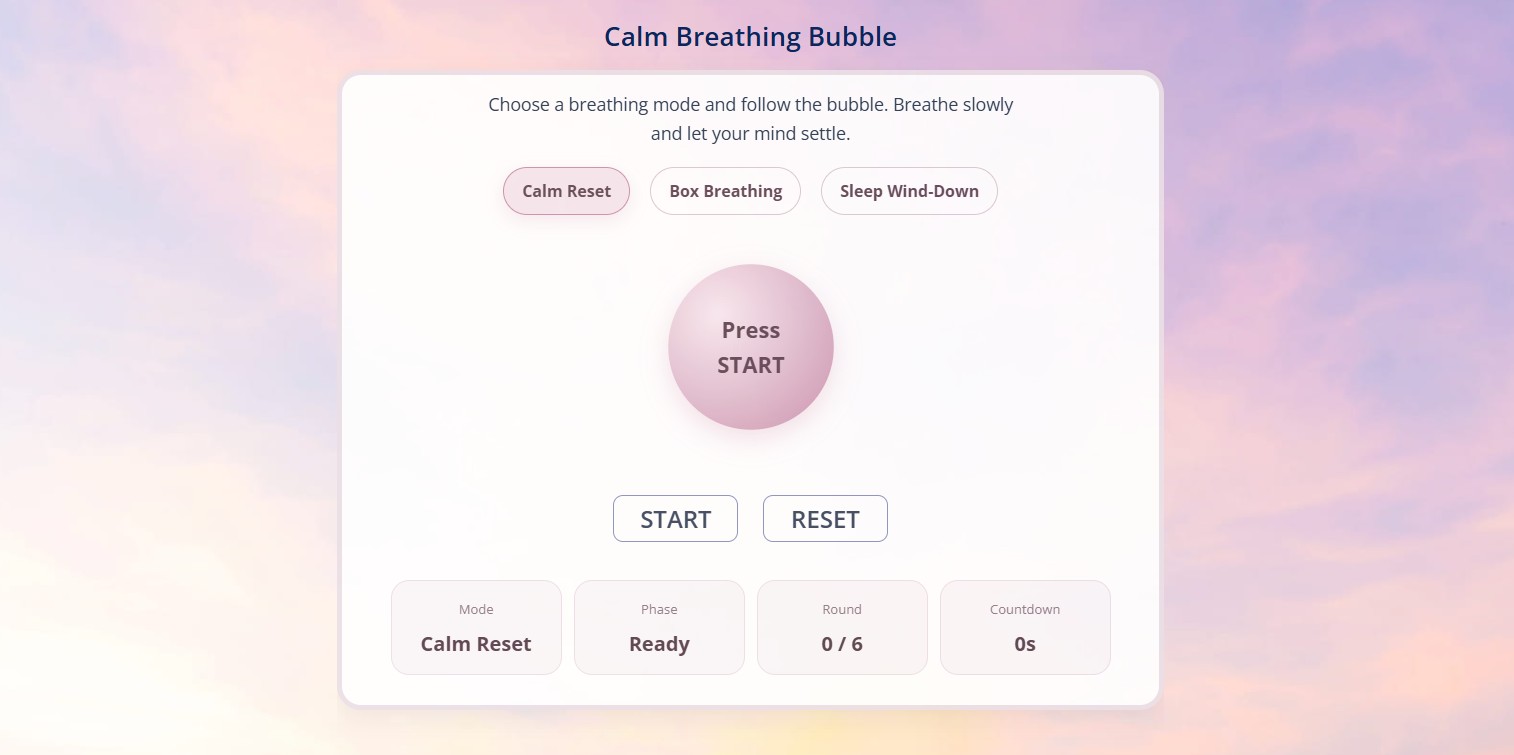 calm breathing bubble. calming breathing exercise, simple breathing Exercises for Relaxation, bubble breathing exercise, box breathing exercises,  breathing observation bubble